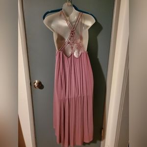 Pink Open Back Dress